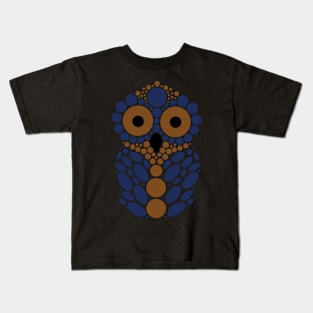 Bronze and Blue Owl Kids T-Shirt